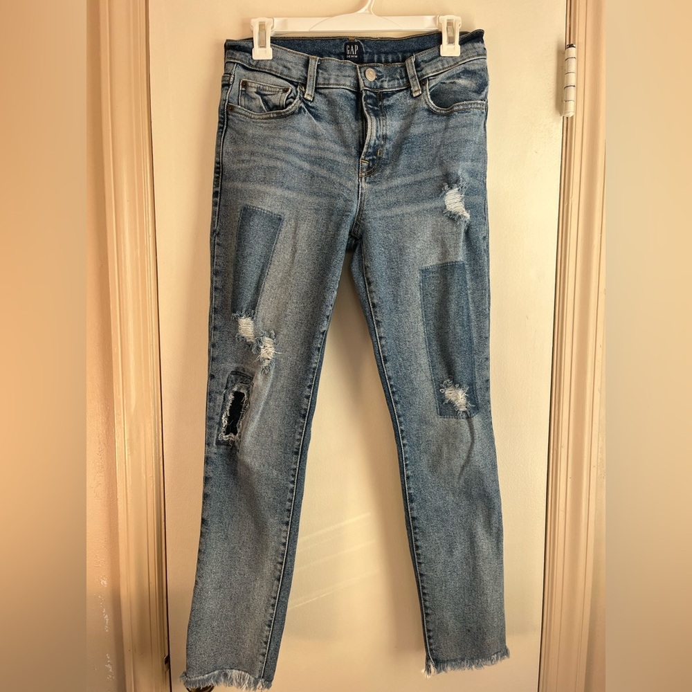 GAP 1969 original denim Distressed Skinny Jeans